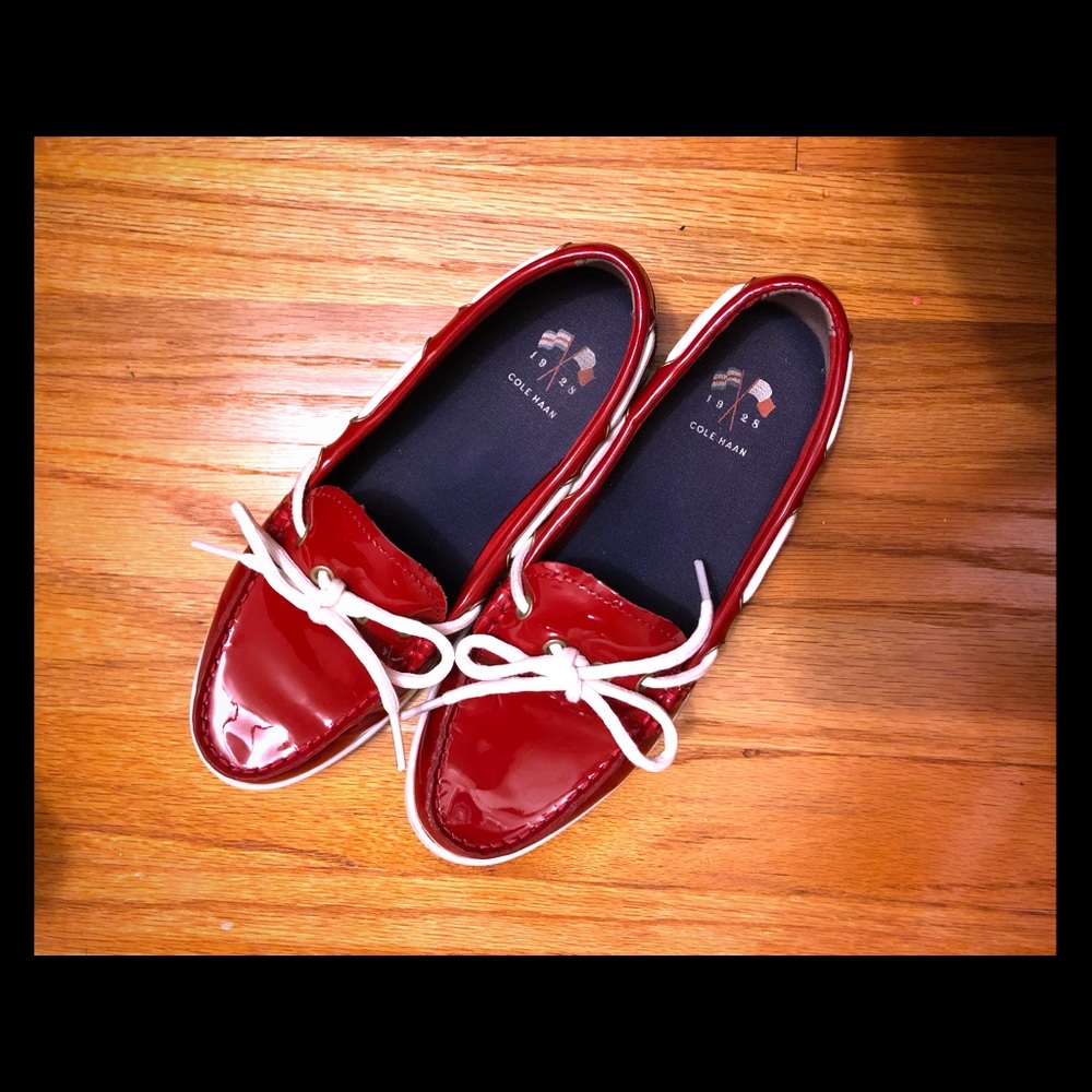 Cute Red Patent Leather Loafers from ColeHaan, 6.5